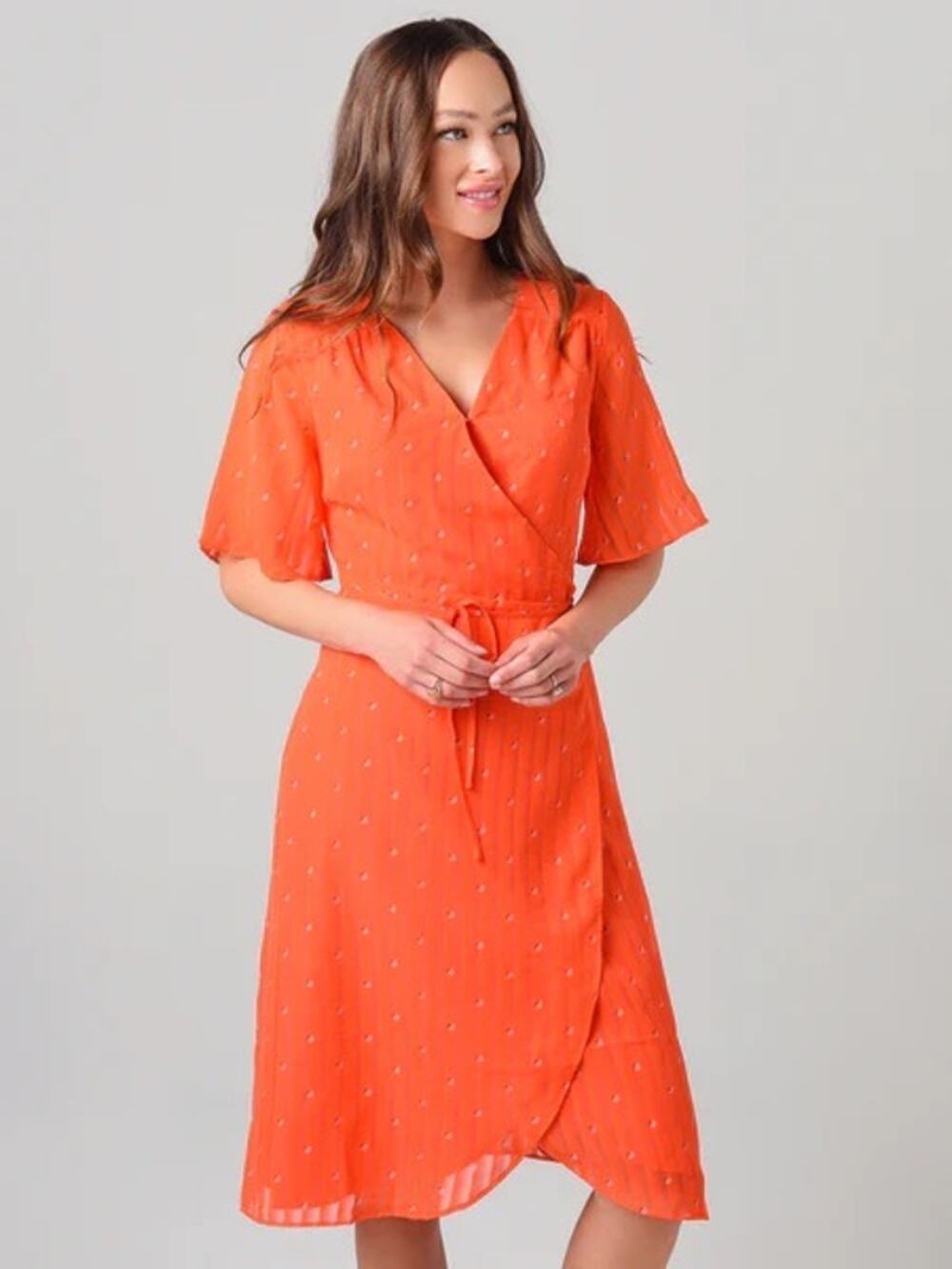 Cupcakes & Cashmere Mulholland Printed Tulip Hem Dress Size S Small